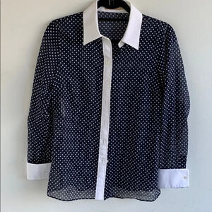 Michael Kors collection polka dot button down